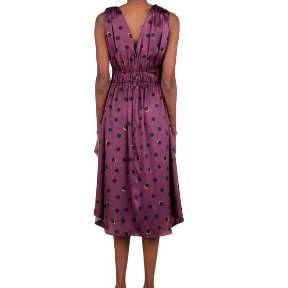 NEW CURRENT AIR printed dress in burgundy - Picture 2 of 2